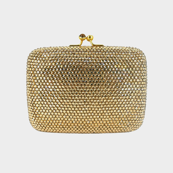 Judith Leiber Gold Rhinestone Crystal Micro Clutch - Picture 4 of 16